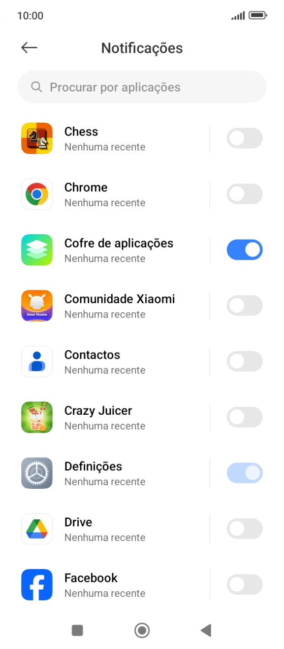 Prima a app pretendida.