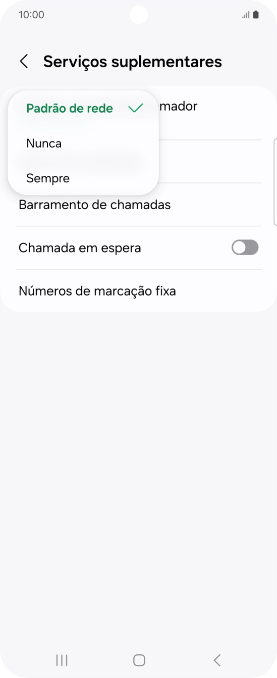 Prima Sempre para ativar a visualização do seu número.