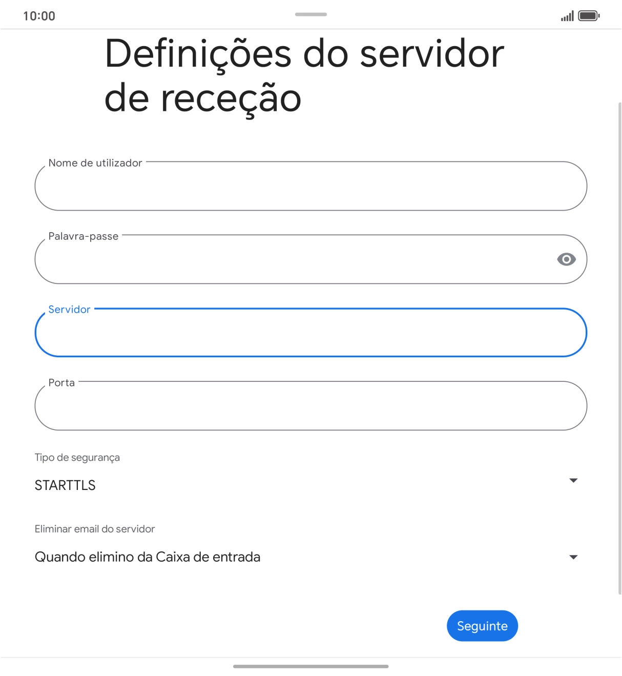 Prima Porta e insira 995.