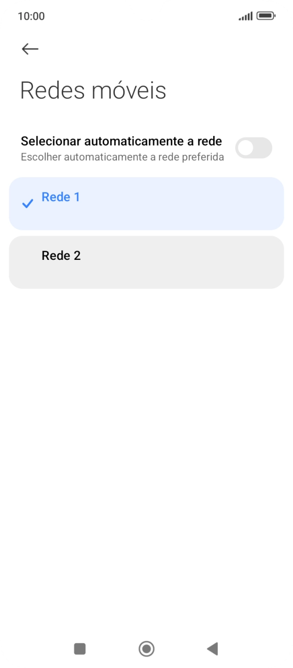 Prima a rede pretendida.