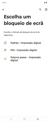 Prima o código de bloqueio do telefone pretendido e siga as indicações no ecrã para estabelecer um código de bloqueio adicional.