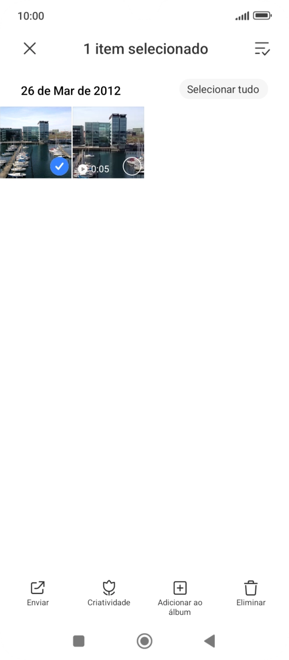 Prima o ícone para selecionar todos.