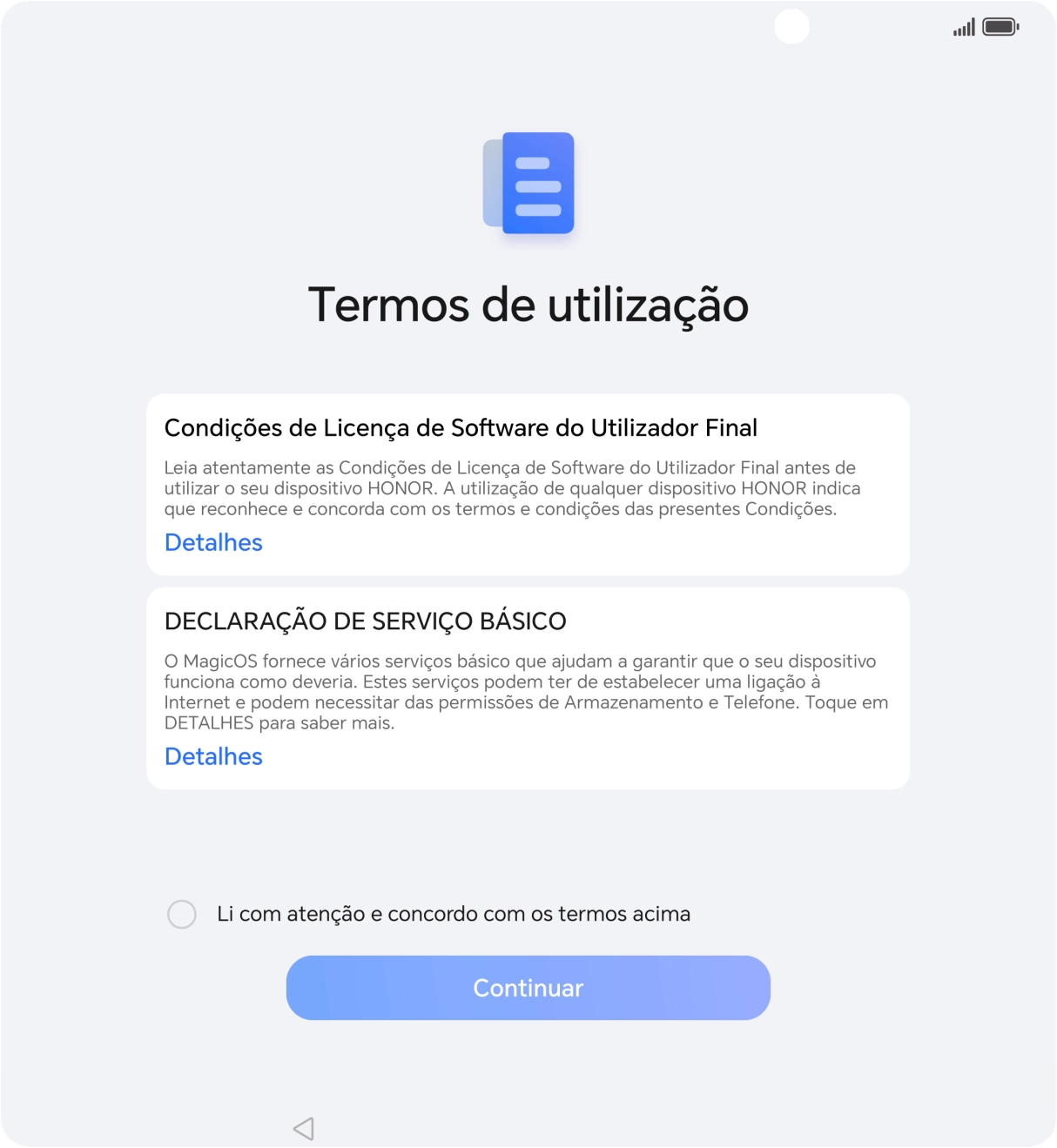 Prima o campo para a selecionar.