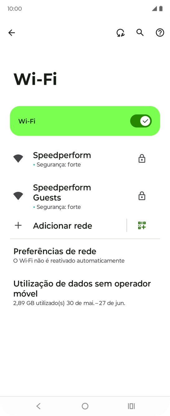 Prima a rede Wi-Fi pretendida.