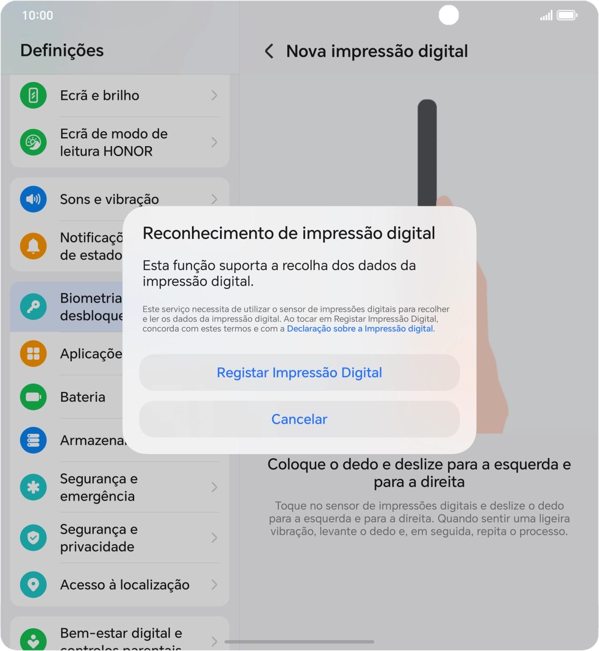 Prima Registar Impressão Digital.
