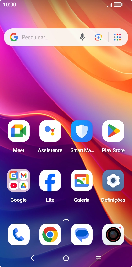 Deslize dois dedos sobre o ecrã de cima para baixo a partir do topo do ecrã.