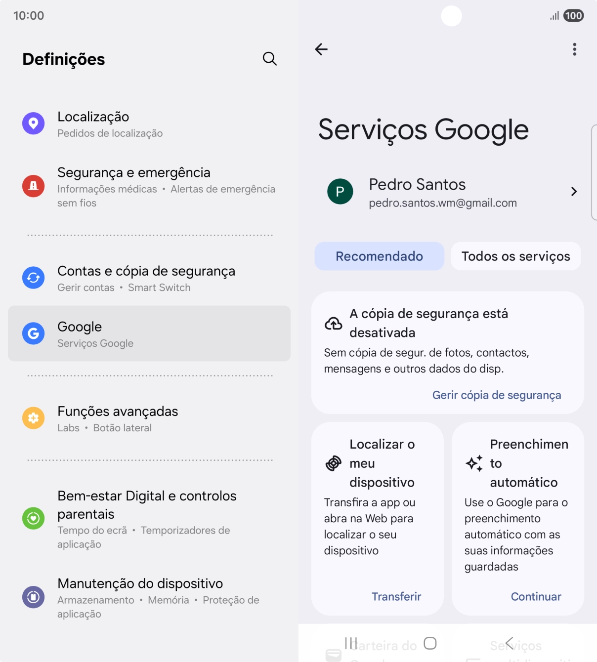 Prima Todos os serviços.