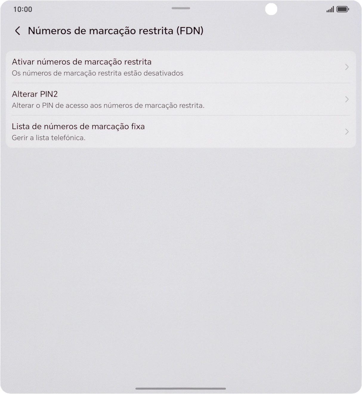 Prima Ativar números de marcação restrita.