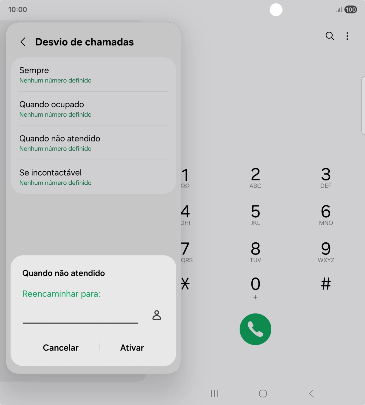 Introduza 123 e prima Ativar.