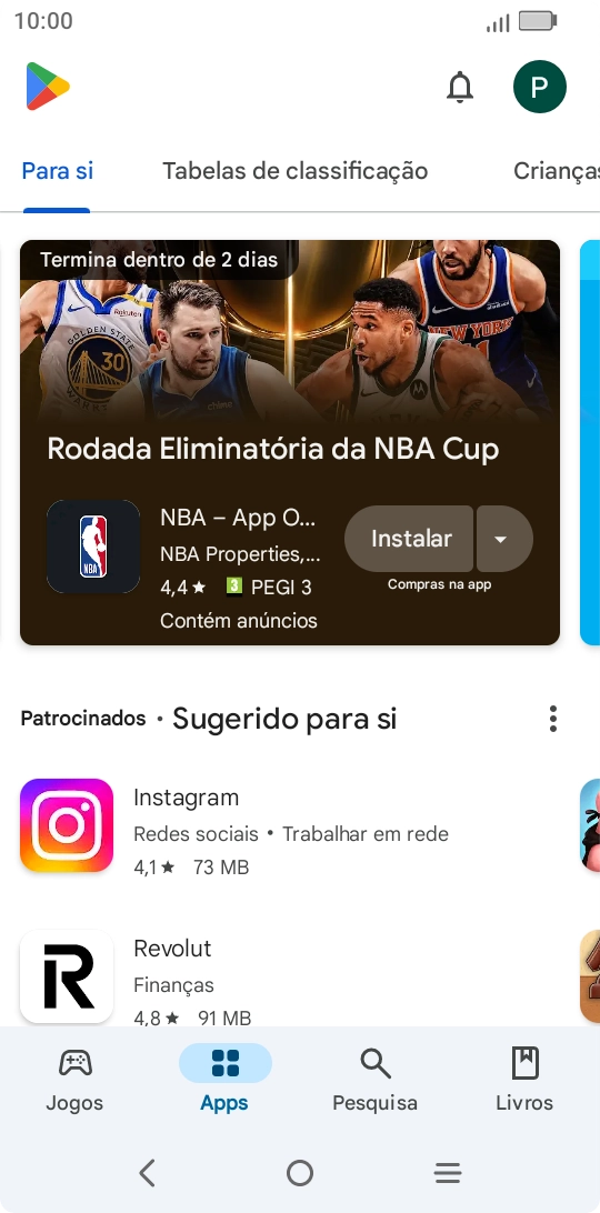 Prima o ícone de perfil.