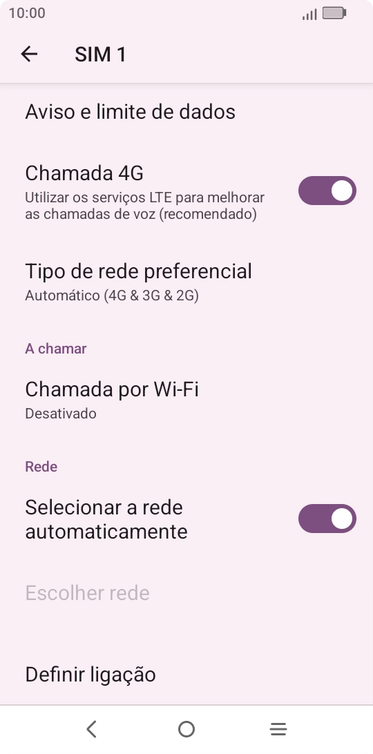 Prima Definir ligação.
