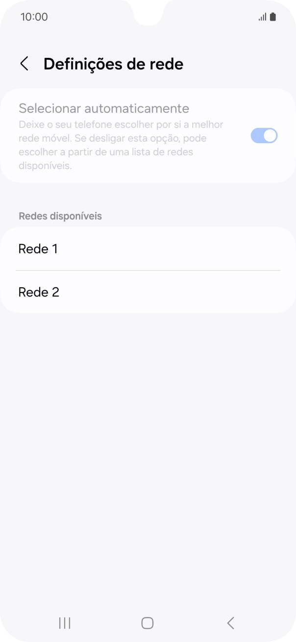 Prima a rede pretendida.