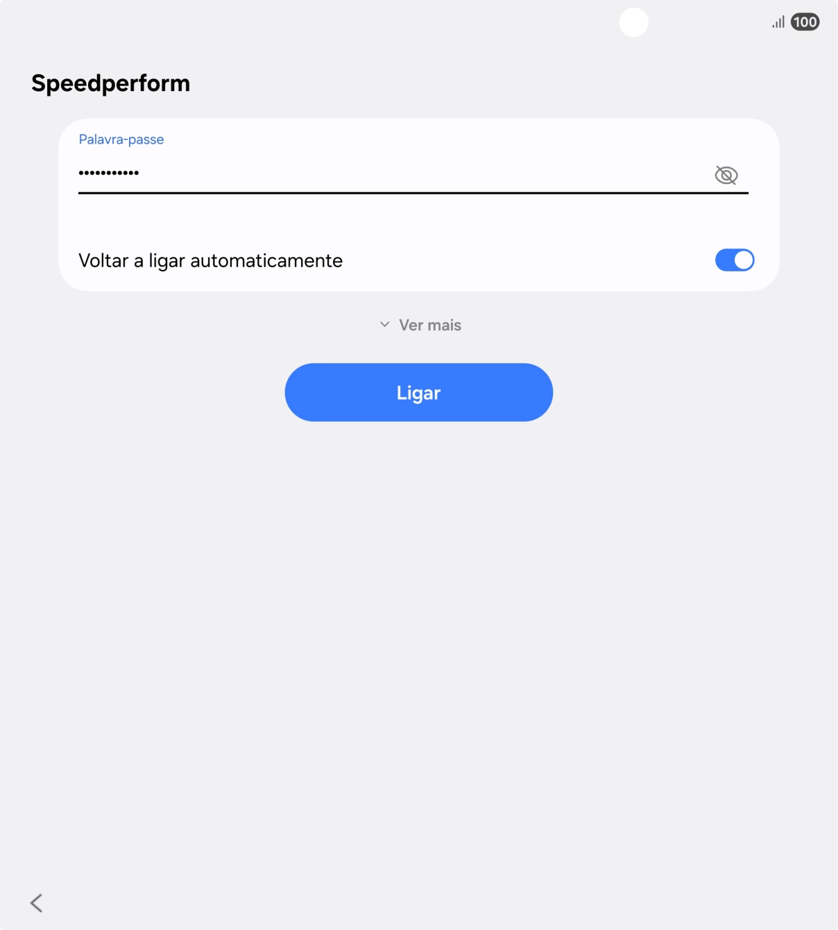 Introduza a password da rede Wi-Fi e prima Ligar.