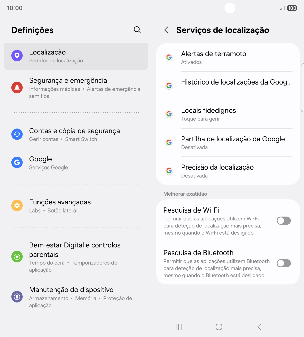 Prima Precisão da localização.