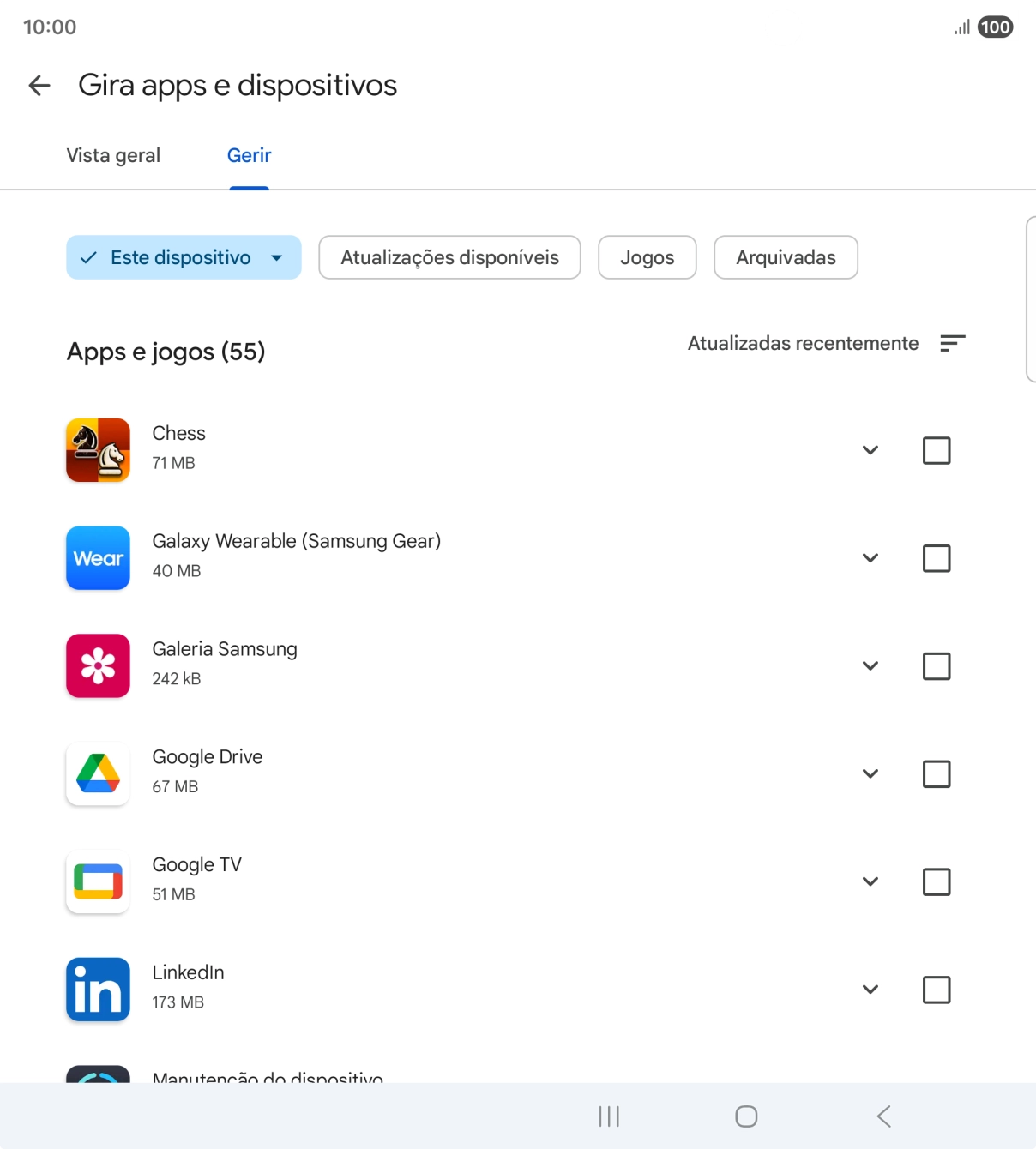 Prima a app pretendida.