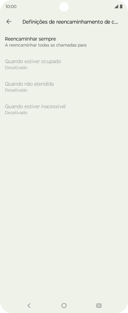 Prima o tipo de desvio pretendido.