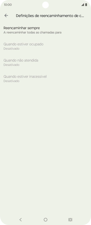 Prima o tipo de desvio pretendido.