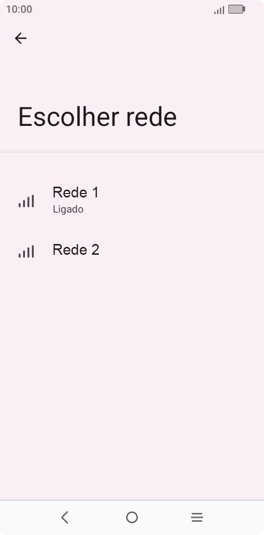 Prima a rede pretendida.