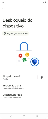 Prima Bloqueio de ecrã e introduza o código adicional de bloqueio do telefone que criou anteriormente.
