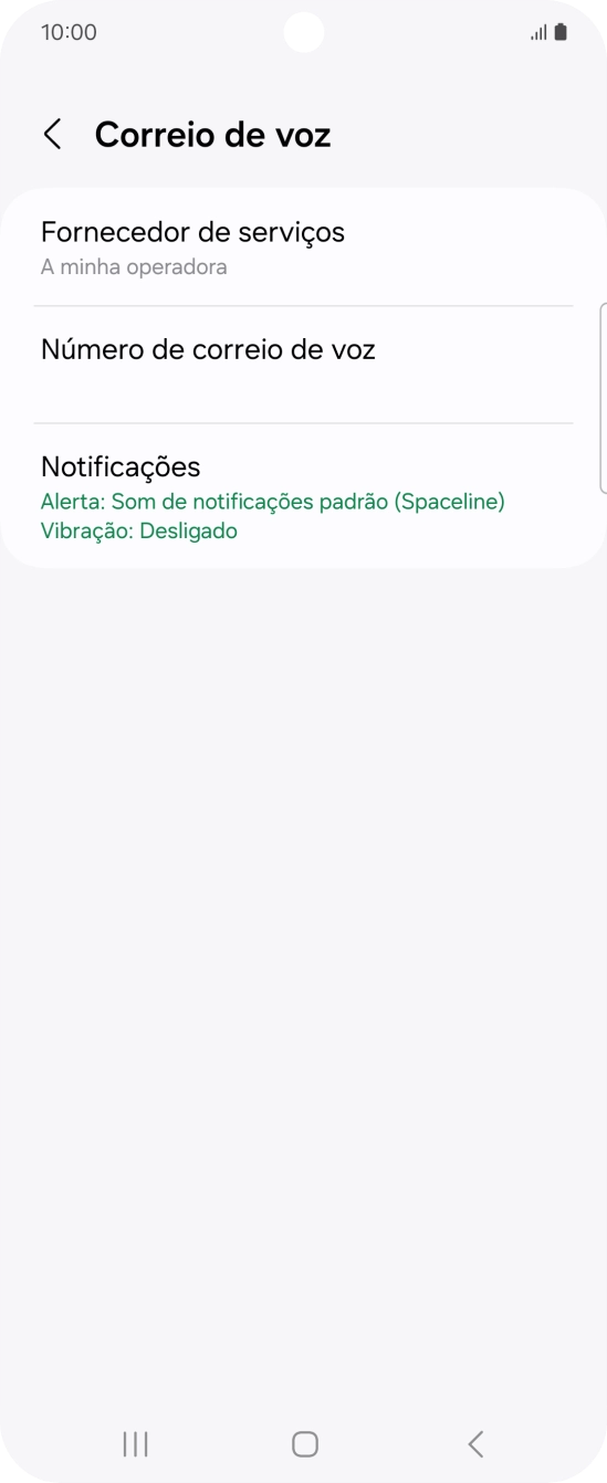 Prima Número de correio de voz.