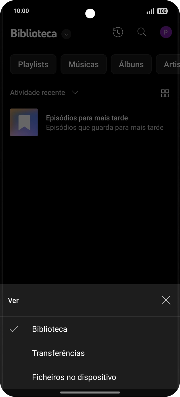 Prima a categoria pretendida e dirija-se ao ficheiro de música pretendido.