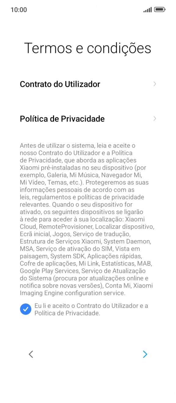 Prima a seta para a direita.