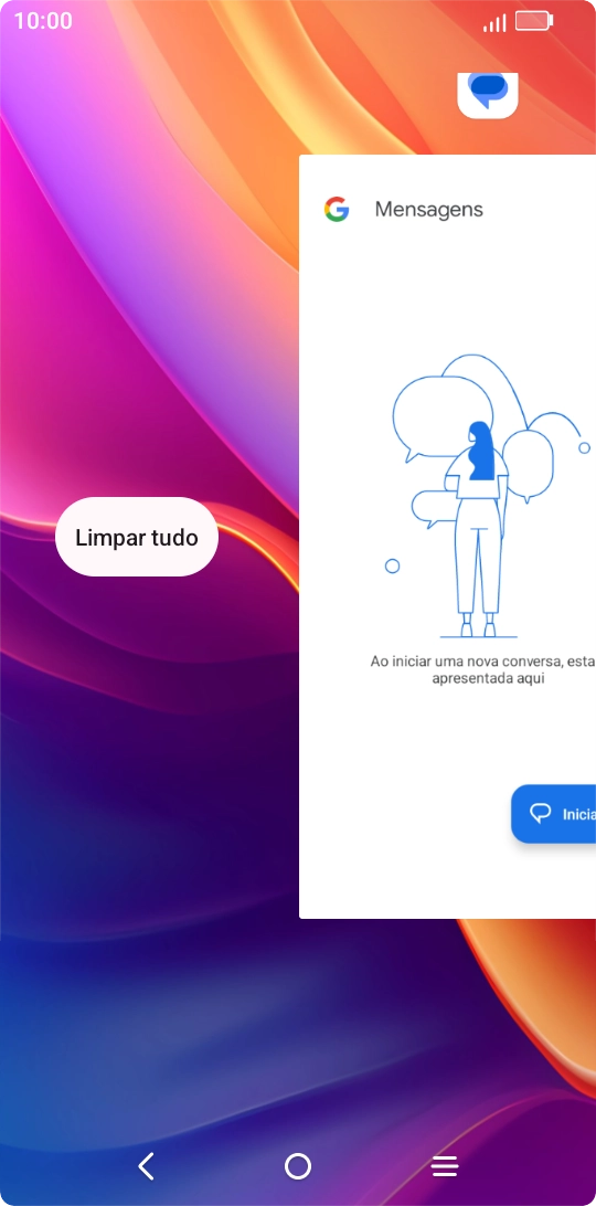 Para terminar uma aplicação em curso, deslize o dedo para cima na aplicação pretendida.
