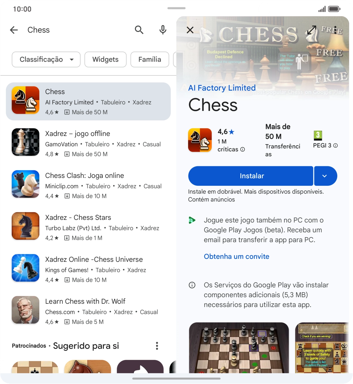 Prima Instalar e siga as indicações no ecrã para instalar a app.