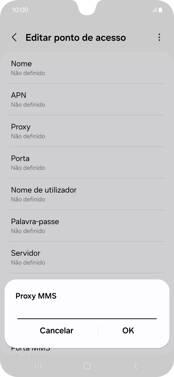 Introduza iproxy.vodafone.pt e prima OK.