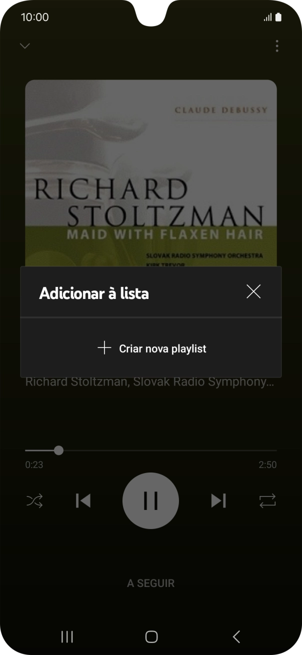 Prima Criar nova playlist.