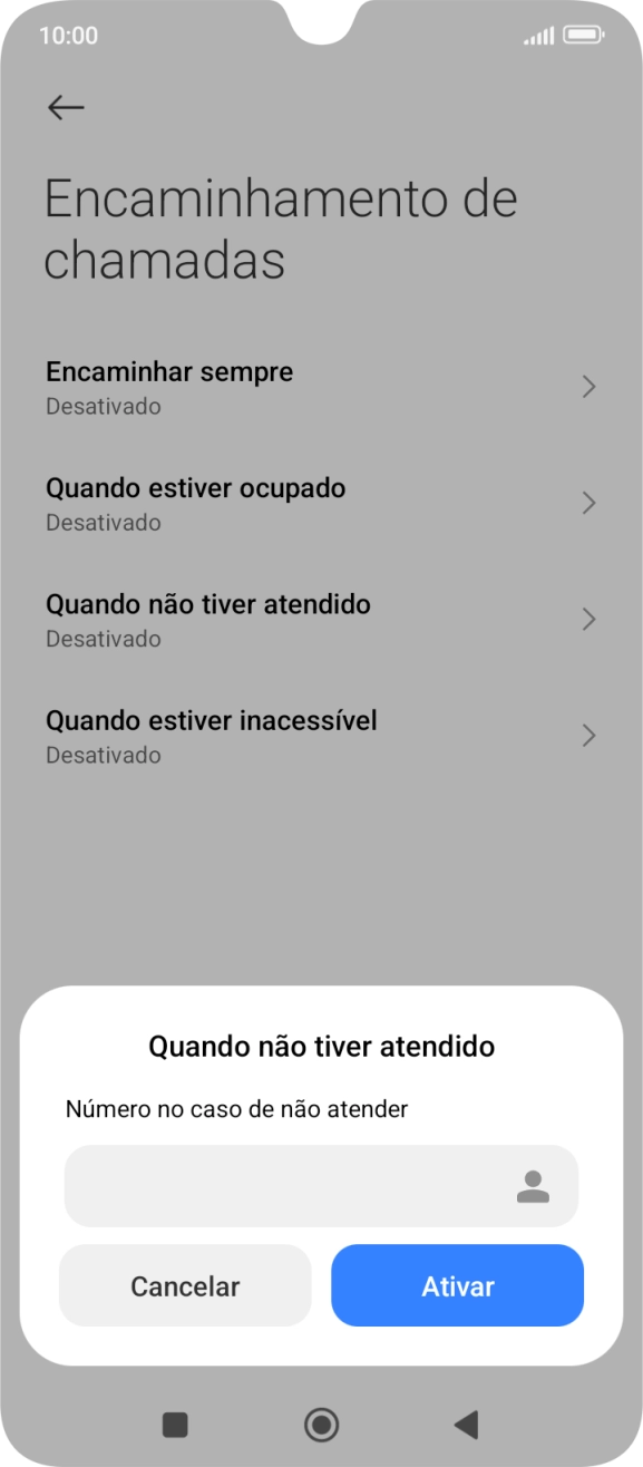 Introduza 123 e prima Ativar.