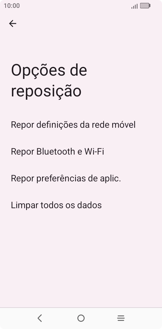 Prima Limpar todos os dados.