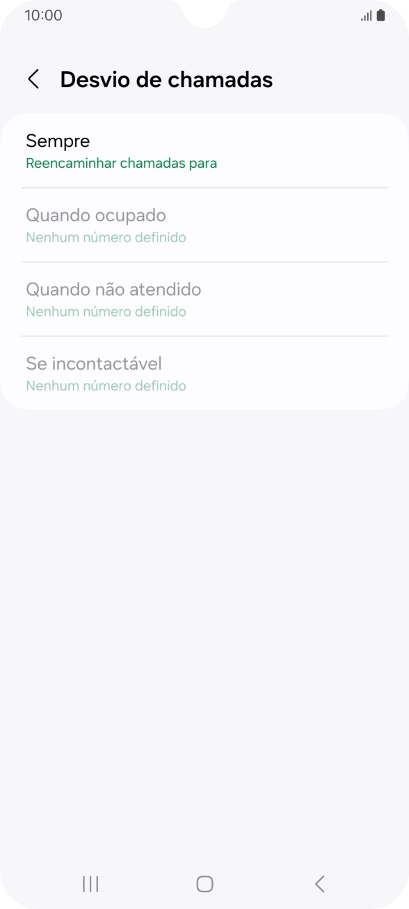 Prima o tipo de desvio pretendido.