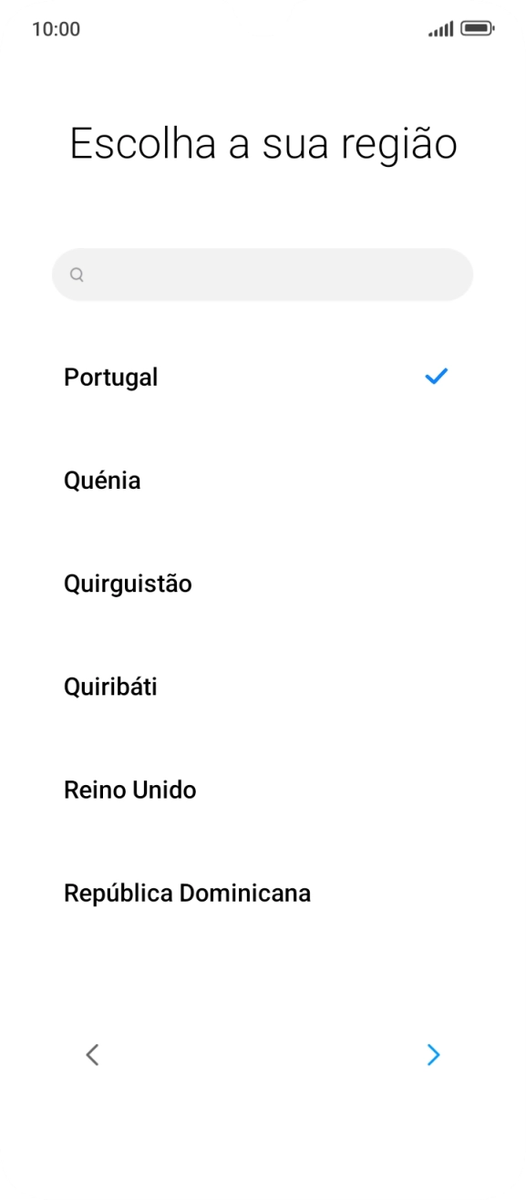 Prima a área ou país pretendido.