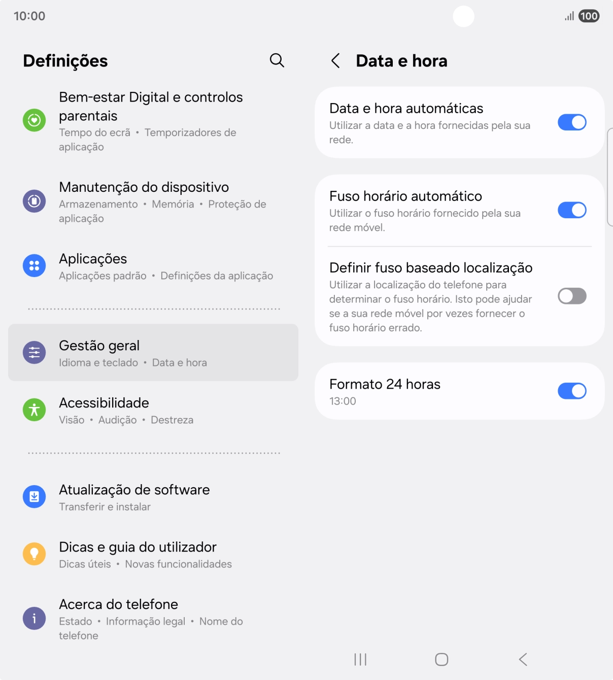 Prima a tecla de início para terminar e voltar ao ecrã inicial.