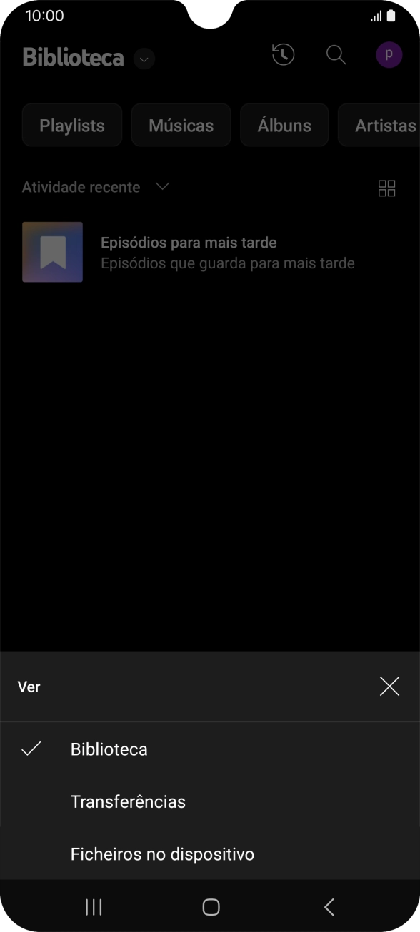 Prima a categoria pretendida e dirija-se ao ficheiro de música pretendido.