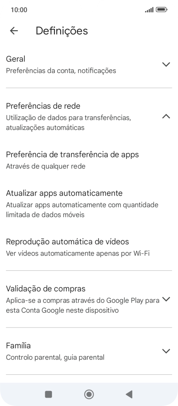 Prima Atualizar apps automaticamente.
