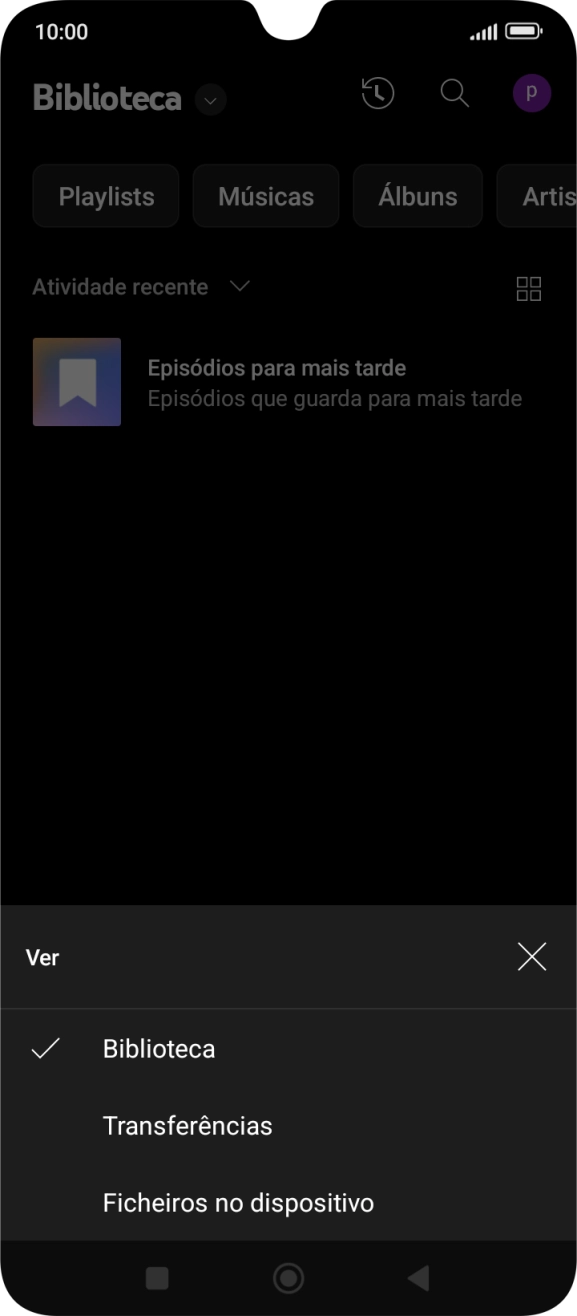 Prima a categoria pretendida e dirija-se ao ficheiro de música pretendido.