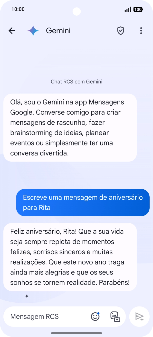 As sugestões de texto da Gemini são agora mostradas no ecrã.