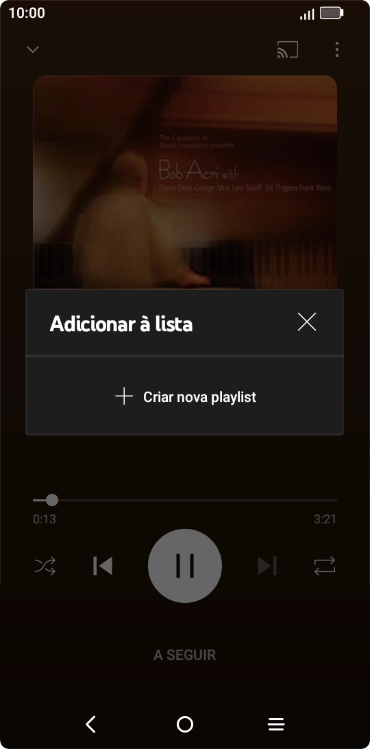 Prima Criar nova playlist.