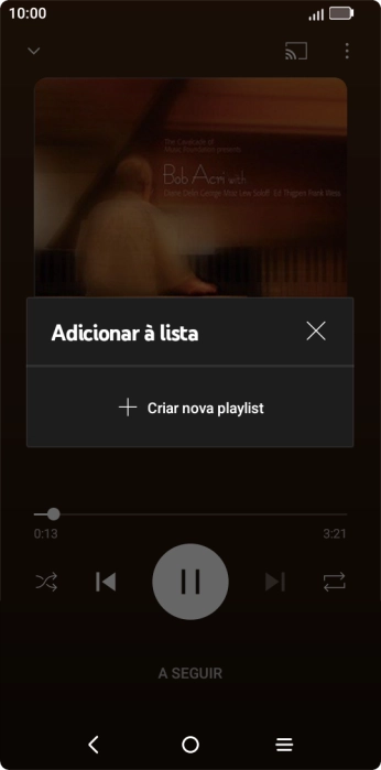 Prima Criar nova playlist.
