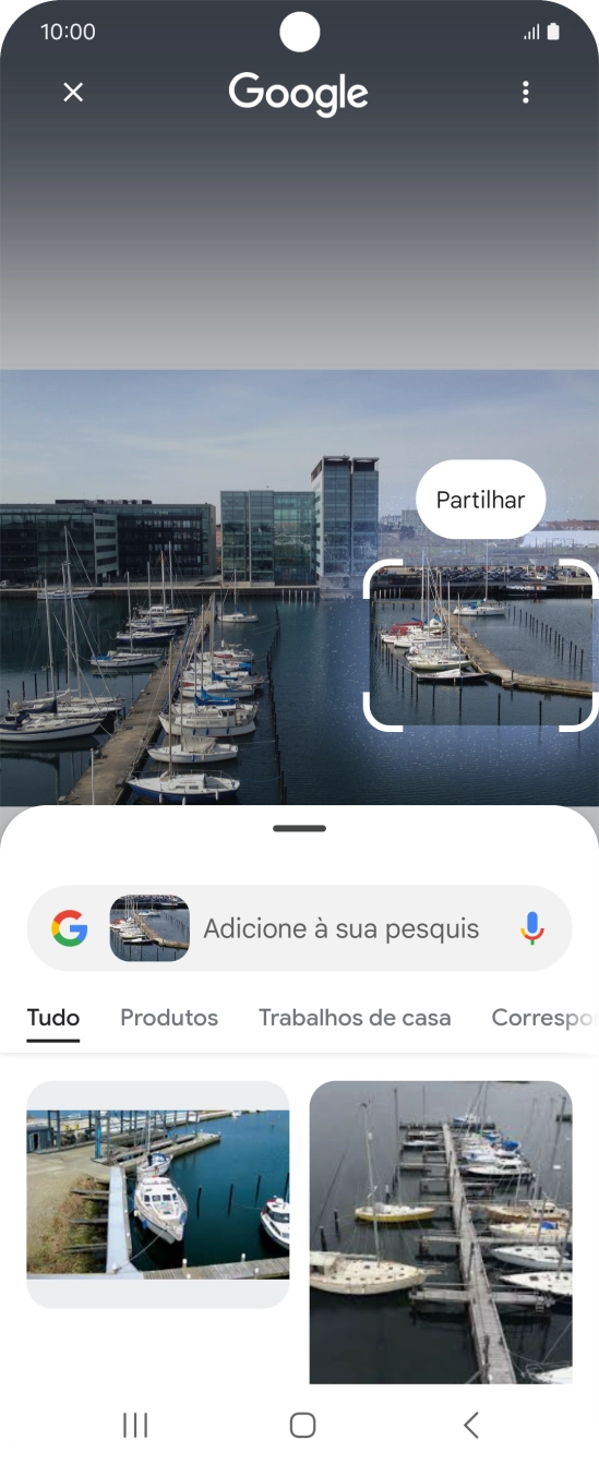 Siga as indicações no ecrã  para utilizar os resultados da pesquisa.