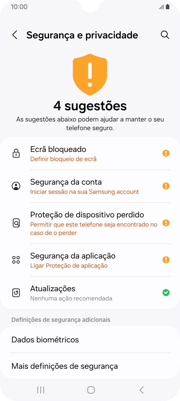 Prima Mais definições de segurança.