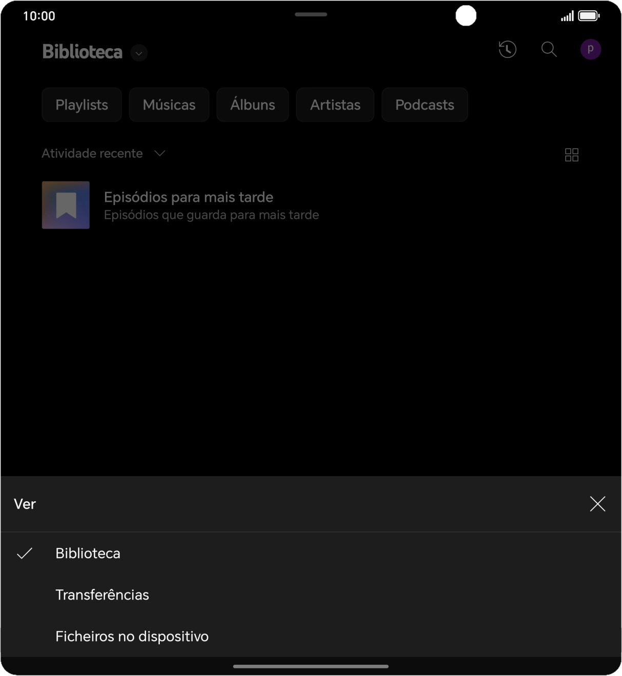 Prima a categoria pretendida e dirija-se ao ficheiro de música pretendido.