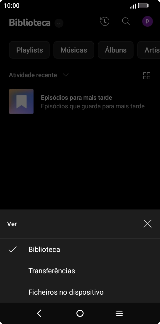 Prima a categoria pretendida e dirija-se ao ficheiro de música pretendido.