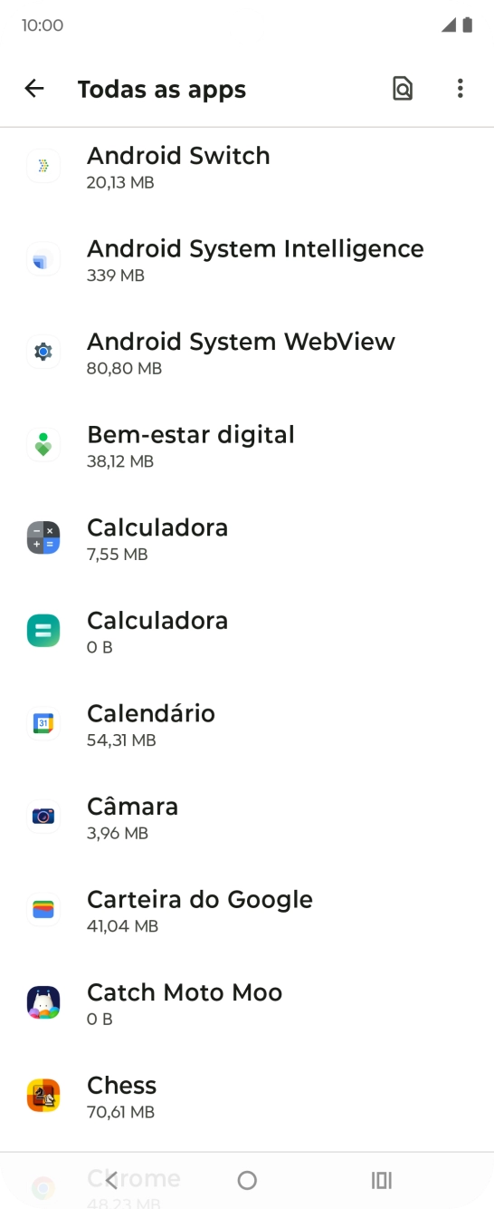 Prima a app pretendida.