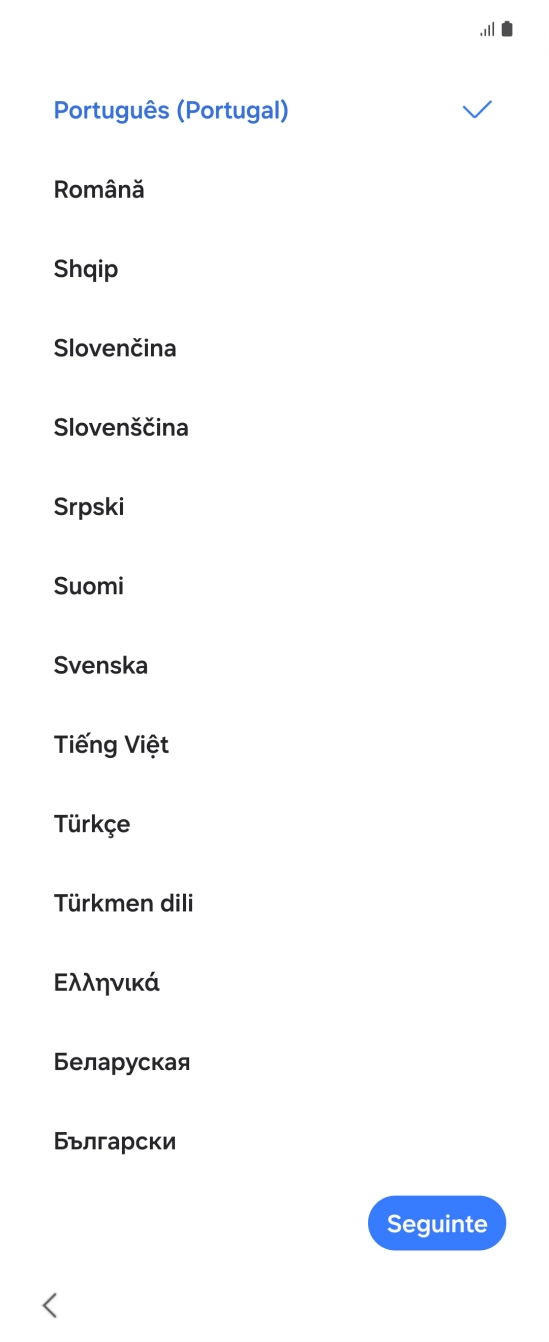 Prima o idioma pretendido.