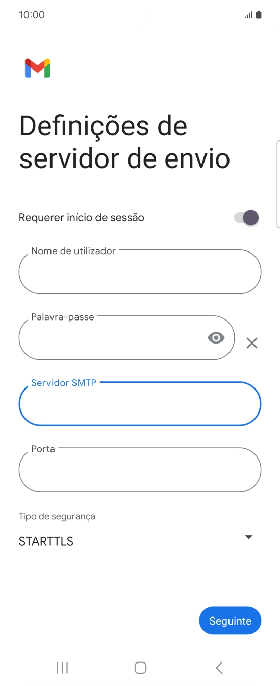 Prima Porta e insira 587.