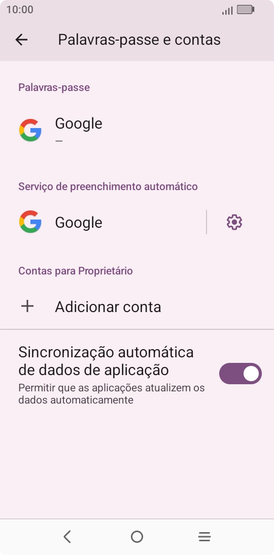 Prima Adicionar conta.