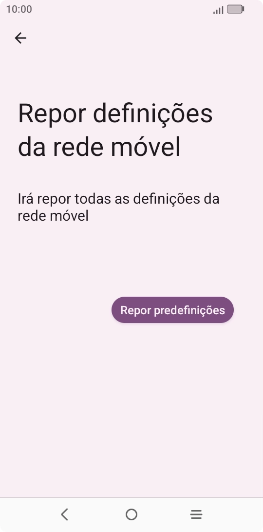 Prima Repor predefinições.